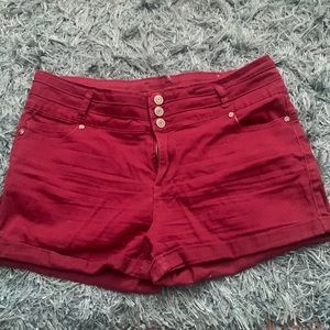Burgundy Rue 21 high waisted shorts size 13/14